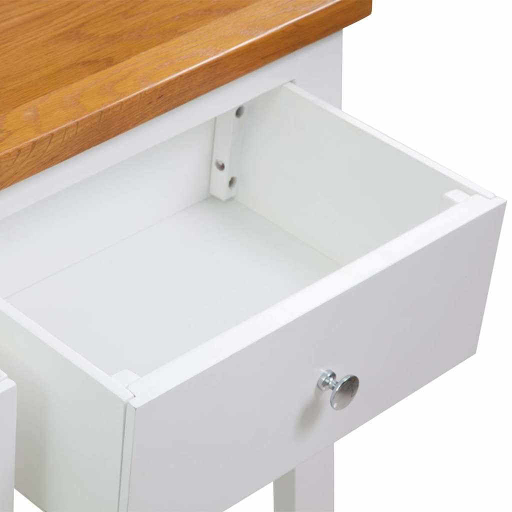 Solid Oak Wood Console Table with 2 Drawers T275911