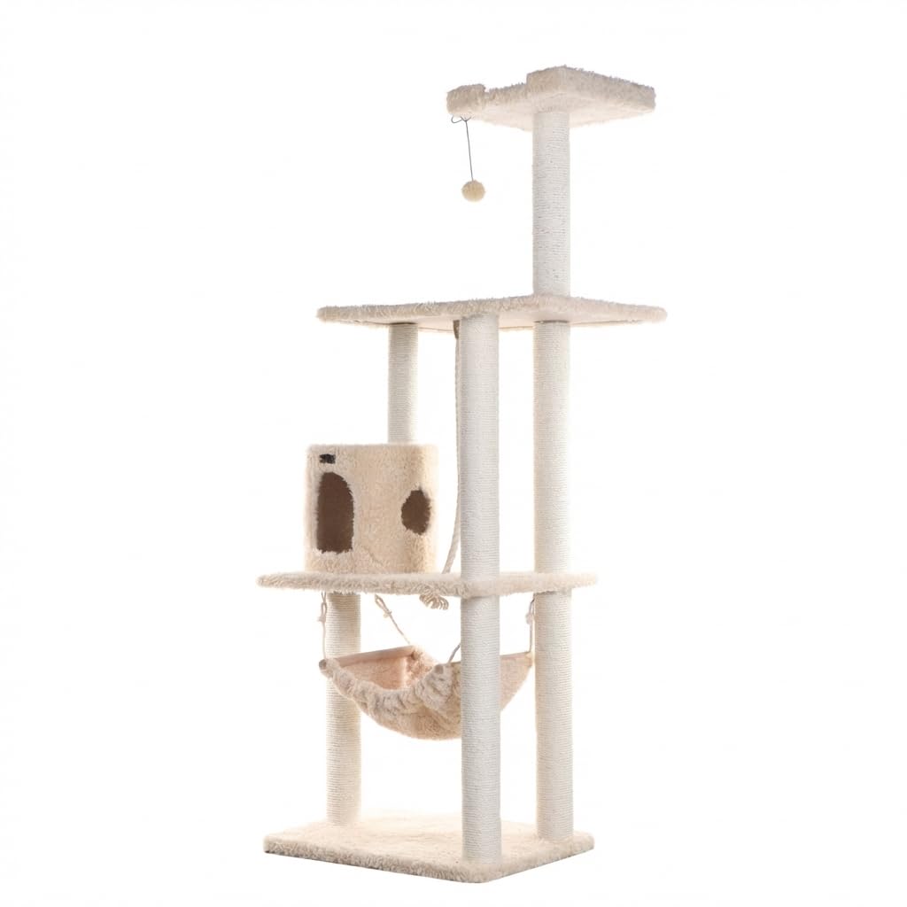 70 Inch Beige Cat Tree Tower Y959898