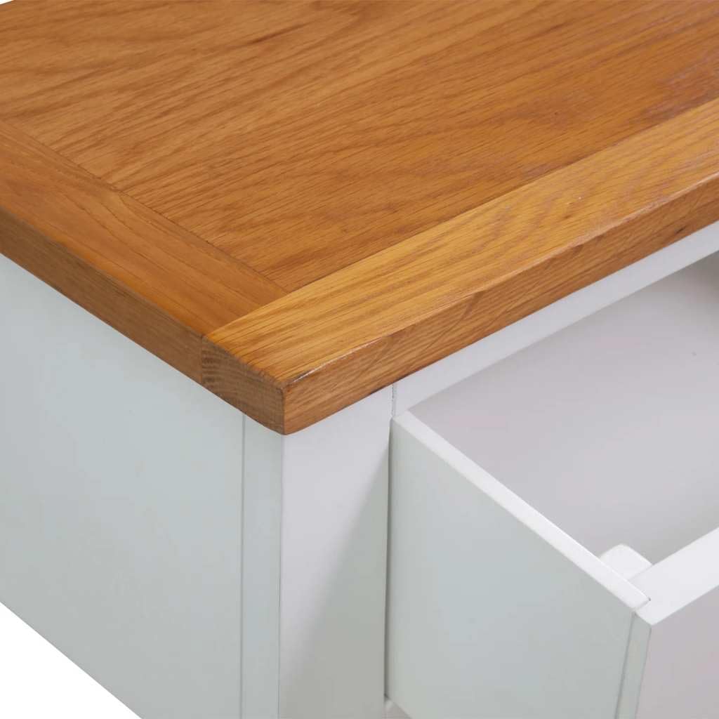 Solid Oak Wood Console Table with 2 Drawers T275911