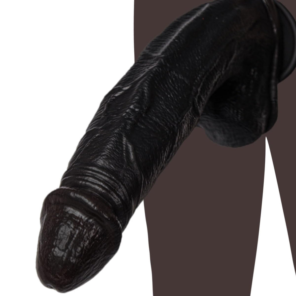 Black Realistic Silicone Dildo with Suction Cup T2831
