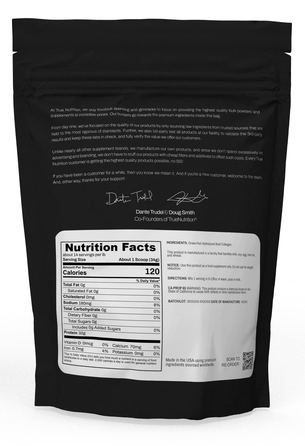 Hydrolyzed Collagen Powder, Unflavored, 1lb O296475