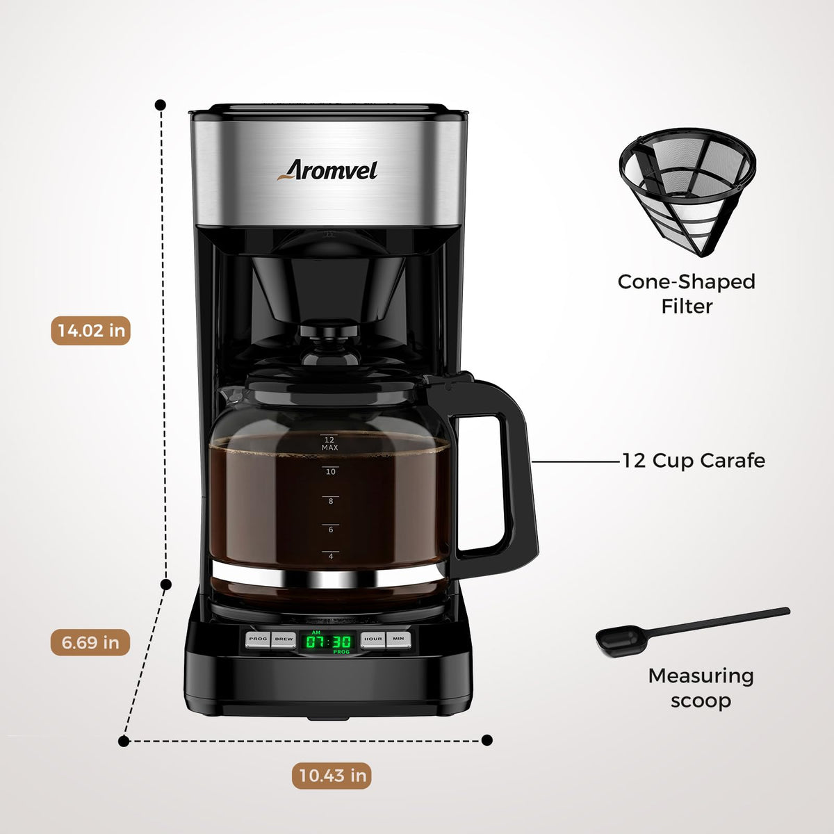 12 Cup Coffee Maker with LED Display X5898