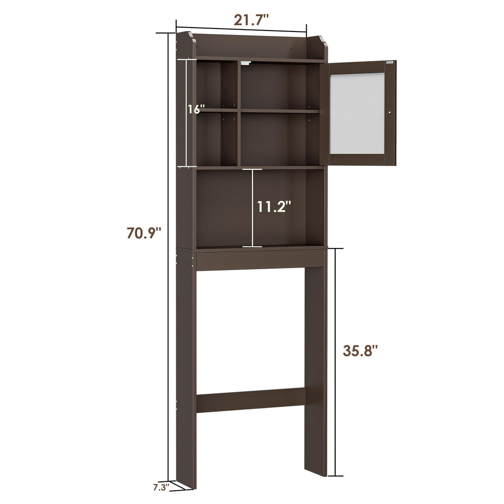 Over The Toilet Storage Cabinet with Adjustable Shelf and Double Doors N691