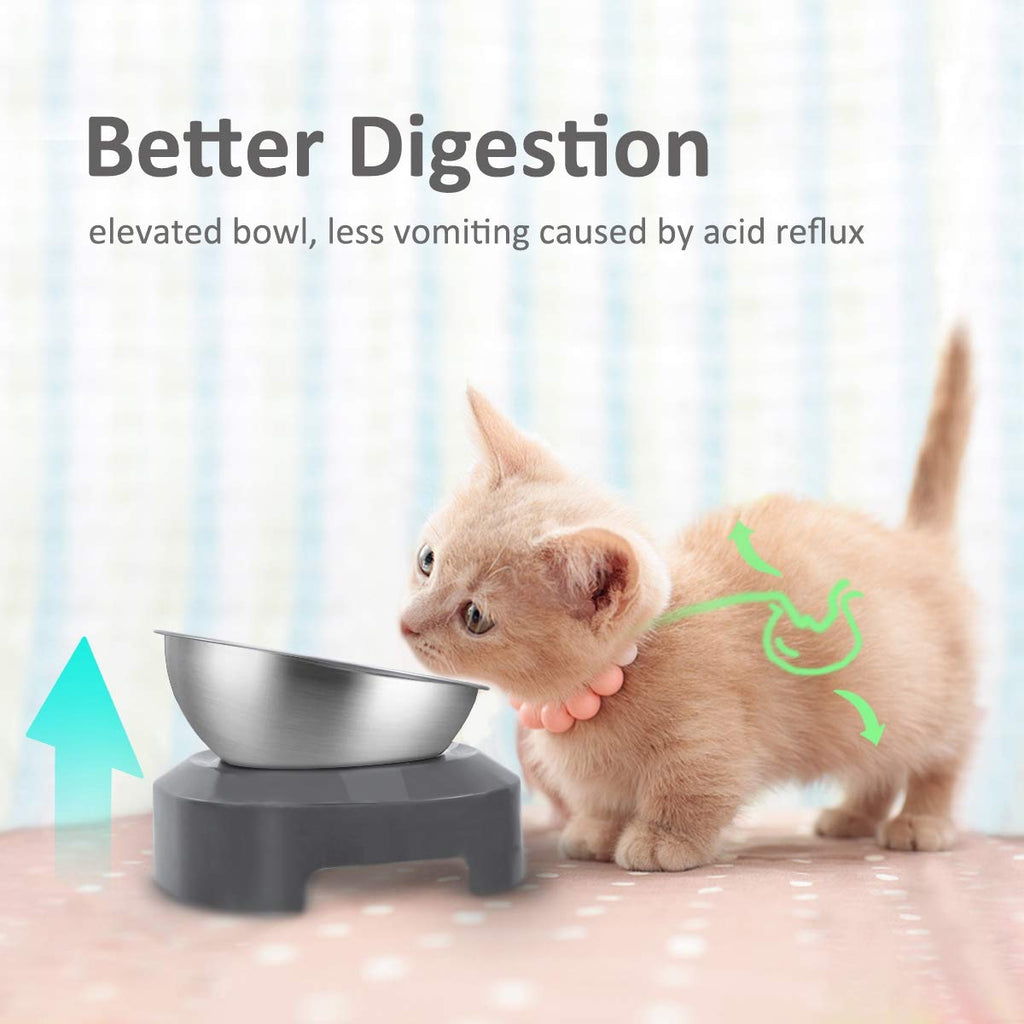 Stainless Steel Raised Cat Food Bowl Y240