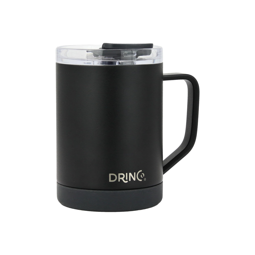 16 oz Black Vacuum Insulated Stainless Steel Travel Mug with Lid A702245