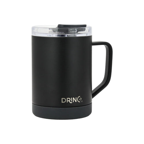 16 oz Black Vacuum Insulated Stainless Steel Travel Mug with Lid A702245