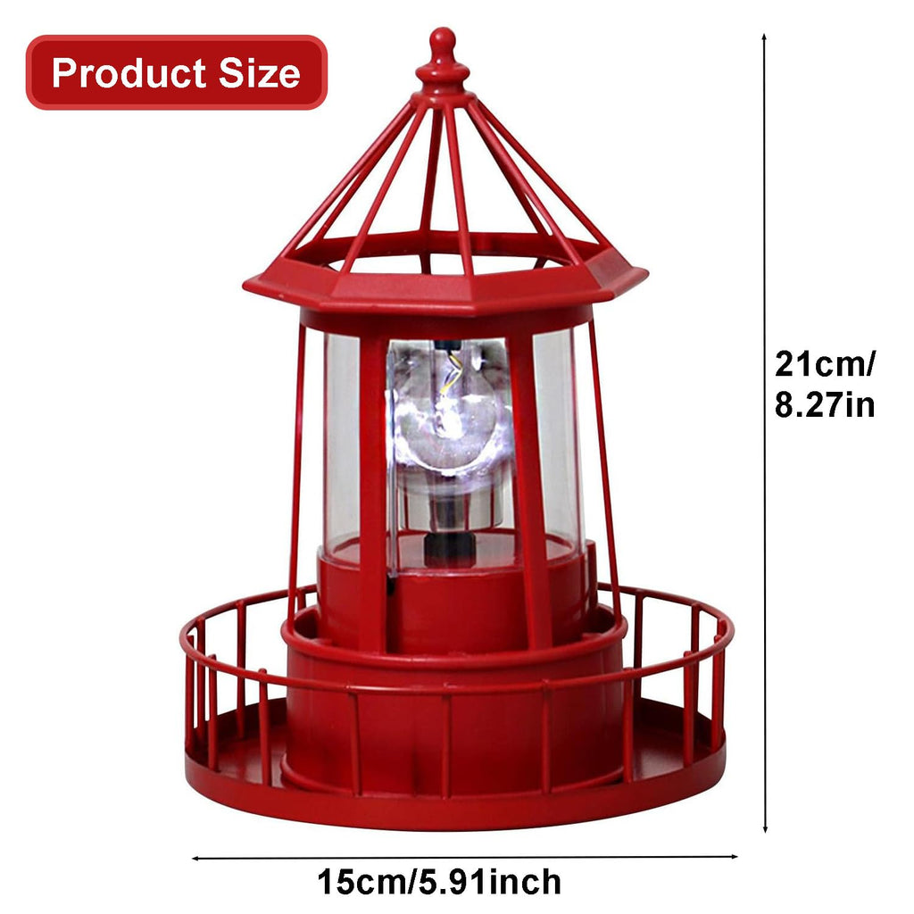 Waterproof Rotating Solar Lighthouse Statue X14956