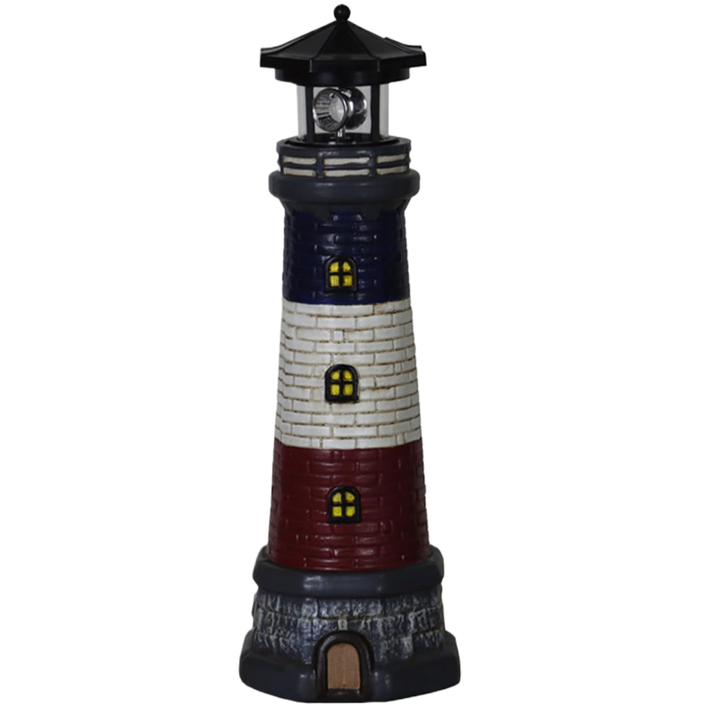 15" Tall Waterproof Resin Lighthouse Lamp with 360° Rotating LED Q994