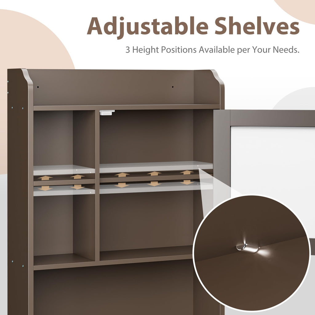 Over The Toilet Storage Cabinet with Adjustable Shelf and Double Doors N691