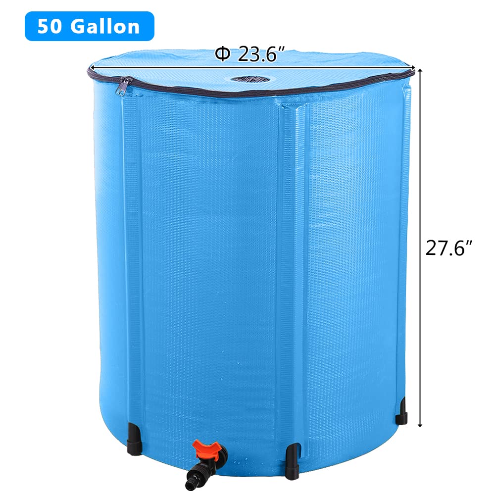 50 Gallon Blue Collapsible Rain Barrel D4964