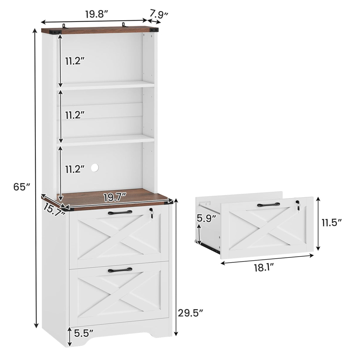 2 Drawer File Cabinet with Lock B196325