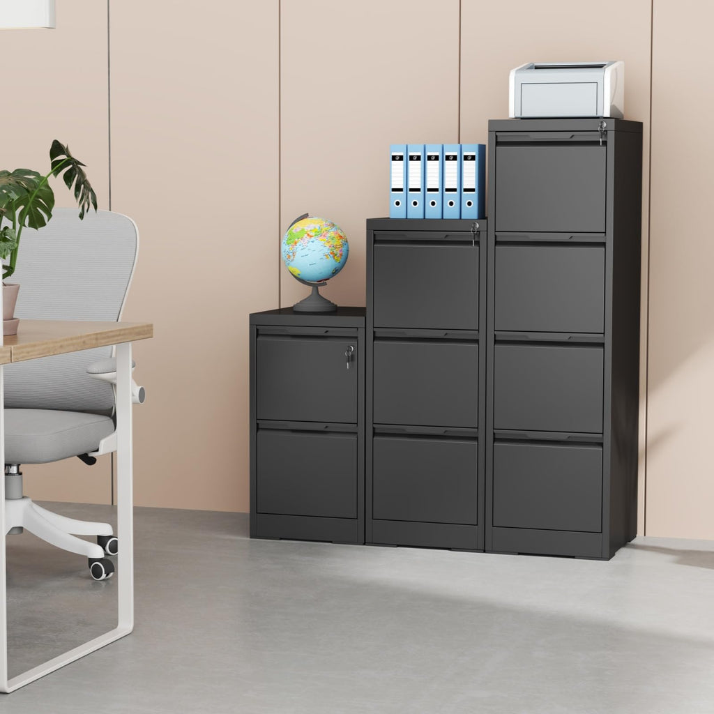 2 Drawer Black Metal File Cabinet with Lock N481