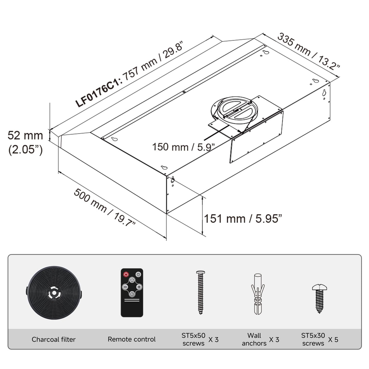 30" Stainless Steel Under Cabinet Range Hood P735