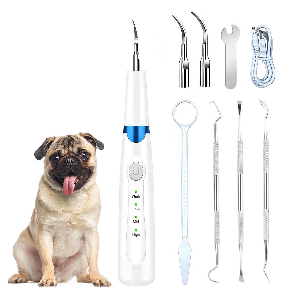 Pet Ultrasonic Tooth Cleaner with 3 Adjustable Modes N279176