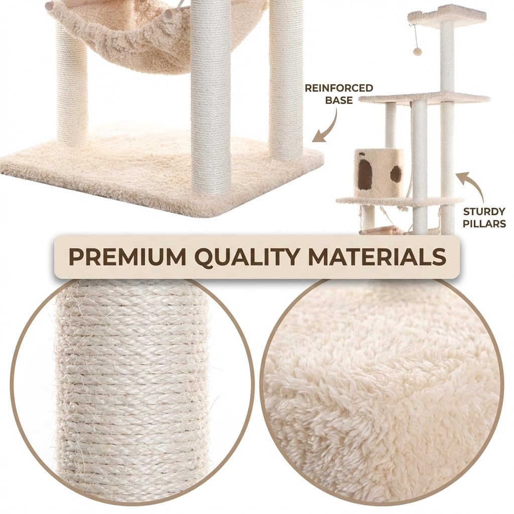70 Inch Beige Cat Tree Tower Y959898
