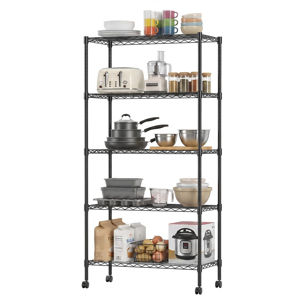 5-Tier Wire Shelf with Wheels L70710