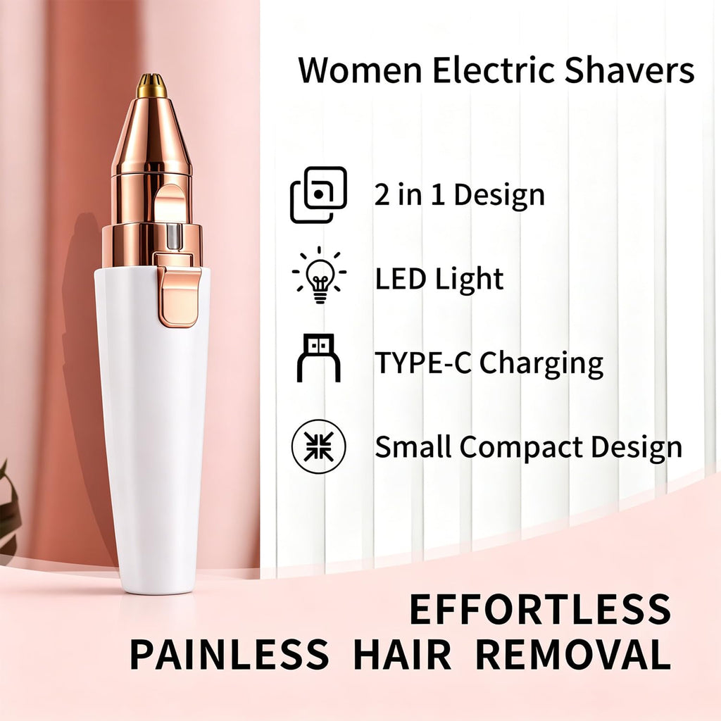 2 in 1 Electric Facial Hair Removal with LED Light A76716