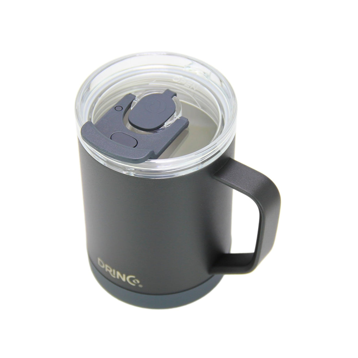 16 oz Black Vacuum Insulated Stainless Steel Travel Mug with Lid A702245