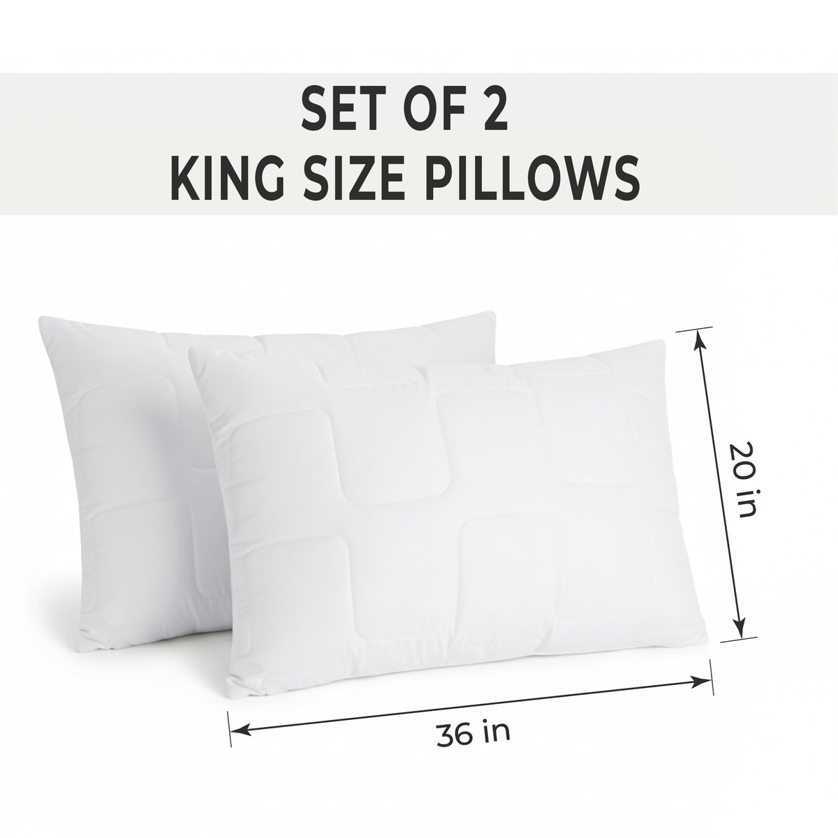 King Size White Cooling Down Alternative Pillows Set of 2 C80674