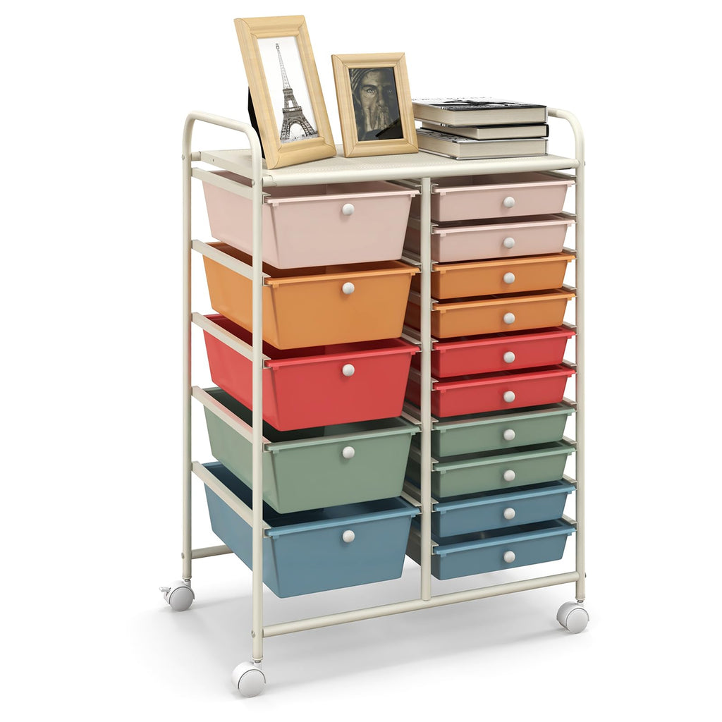 15 Drawer Rolling Storage Cart with Removable Drawers V15139