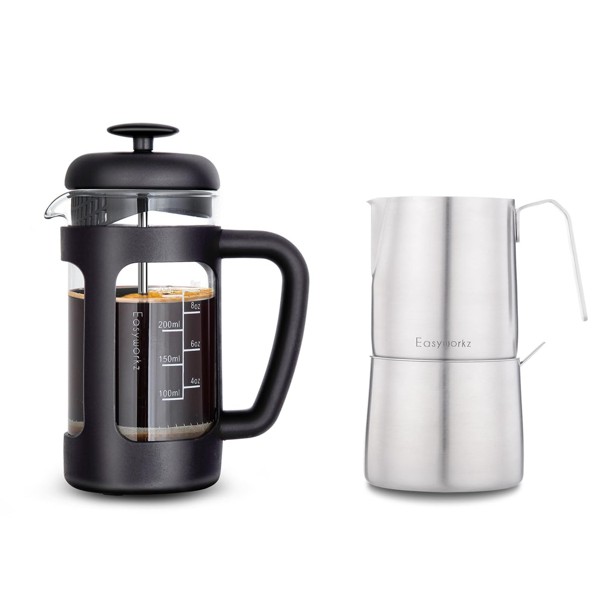 12 oz Stainless Steel French Press and Creamer Set F2908