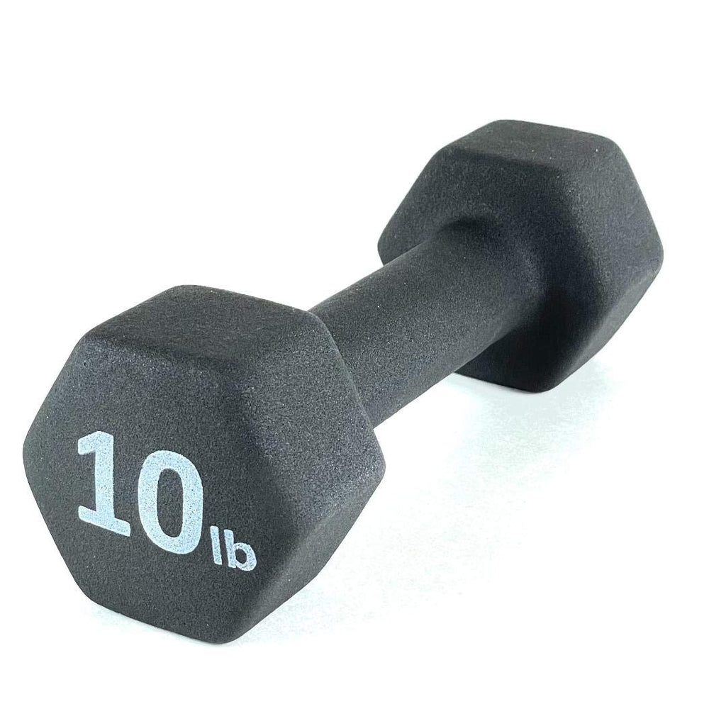 Black 10LB Set of 2 Neoprene Coated Hex Dumbbell H3925