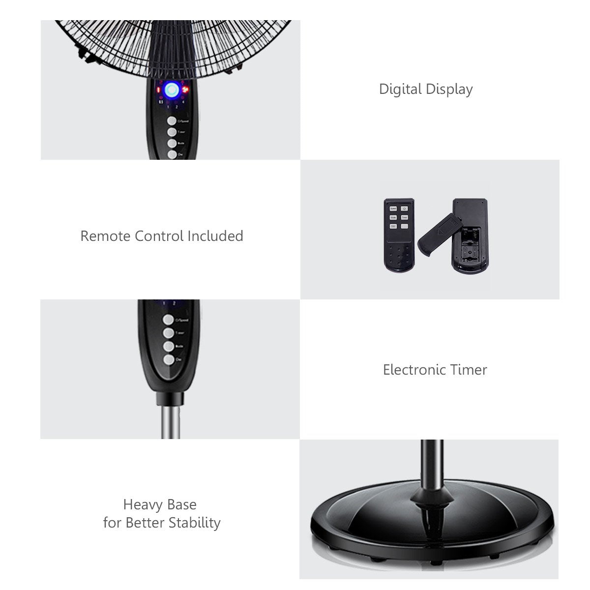 16" Oscillating Pedestal Fan with Remote Control P1490