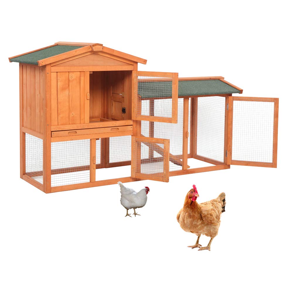 Wooden Chicken Coop with Waterproof Roof and Nesting Box P635653