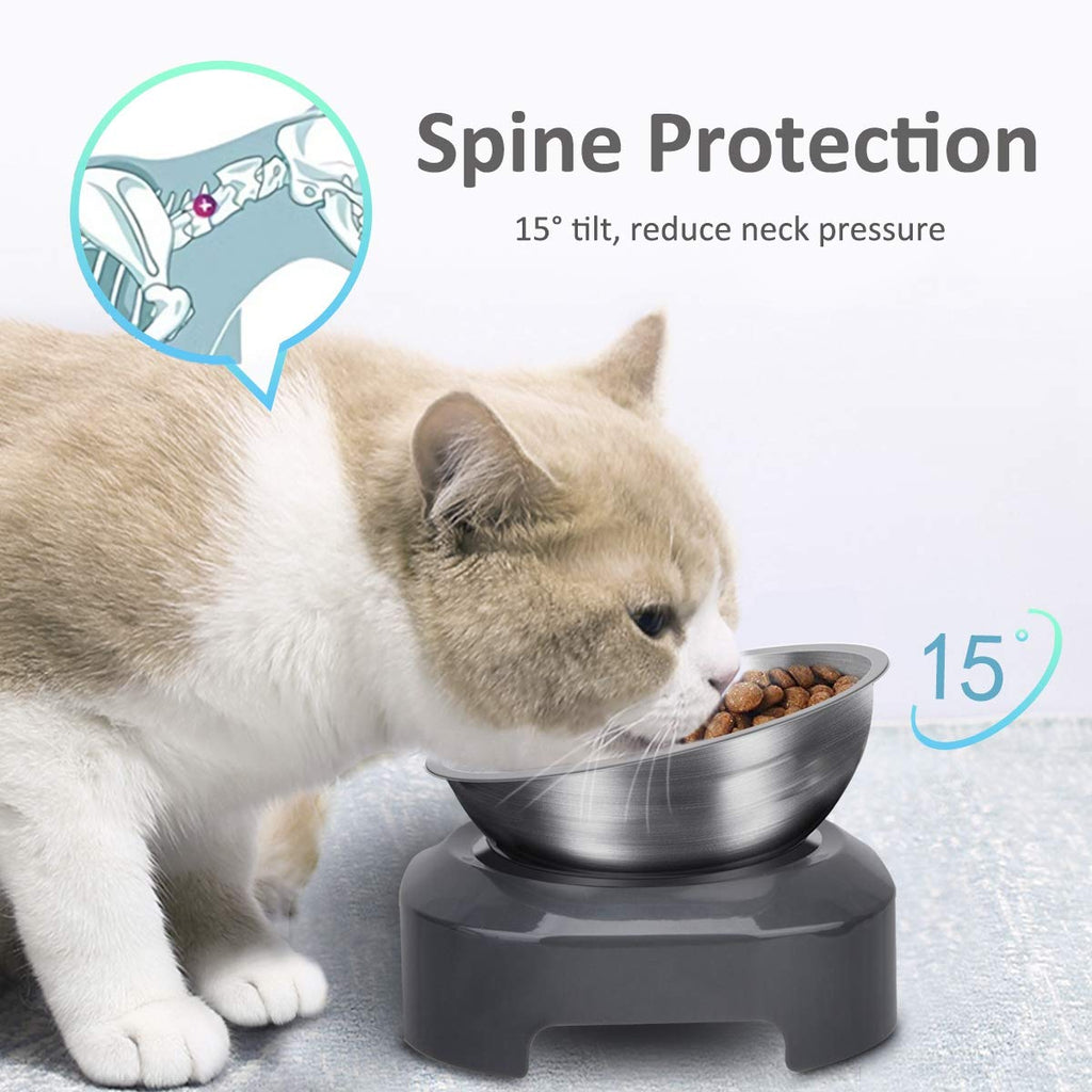 Stainless Steel Raised Cat Food Bowl Y240