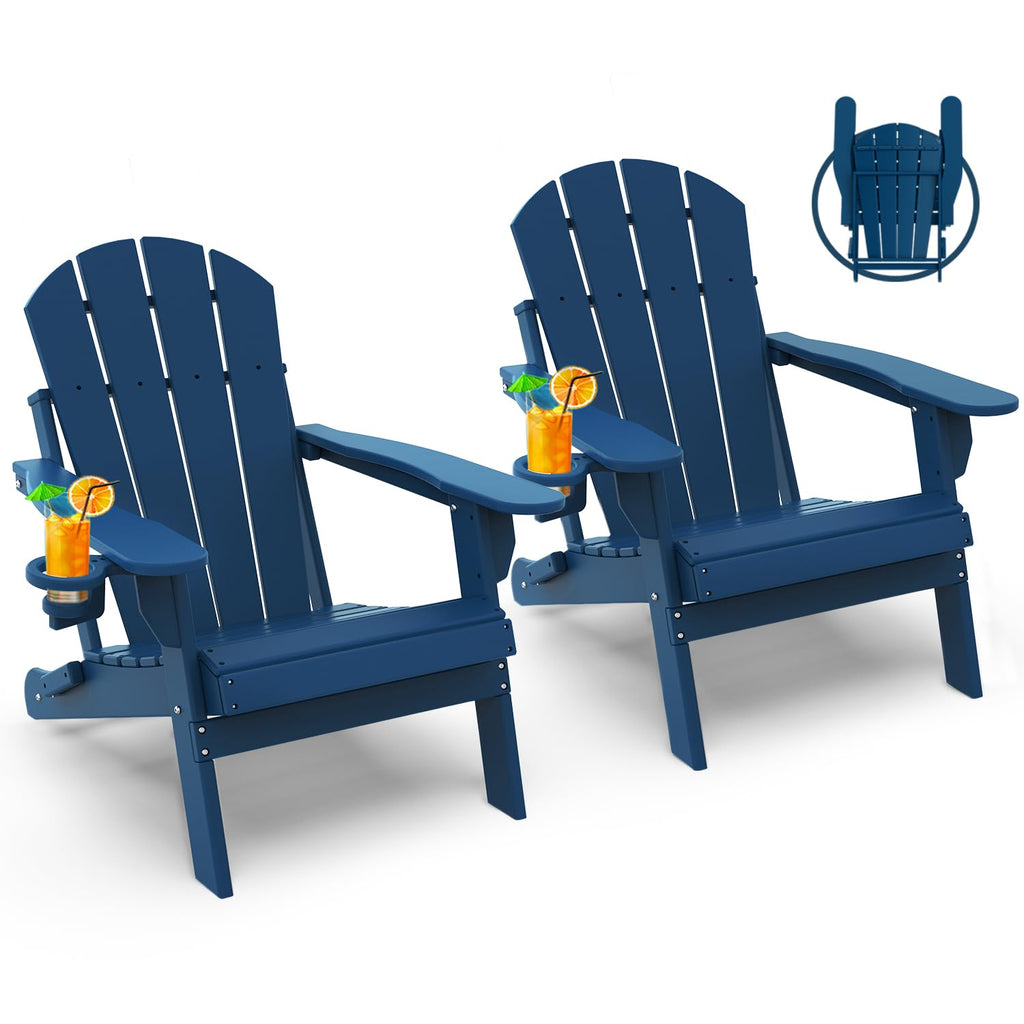 Folding Adirondack Chairs Set of 2 Blue Z9417