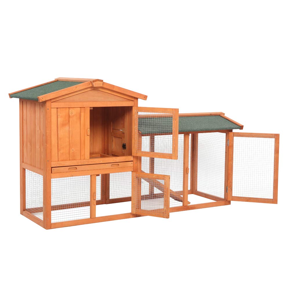 Wooden Chicken Coop with Waterproof Roof and Nesting Box P635653
