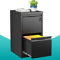 2 Drawer Black Metal File Cabinet with Lock N481