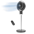 Pedestal Fan with Remote Control, Adjustable Height, Night Light, Gray D40246