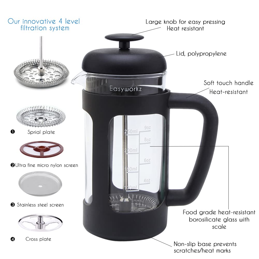 12 oz Stainless Steel French Press and Creamer Set F2908