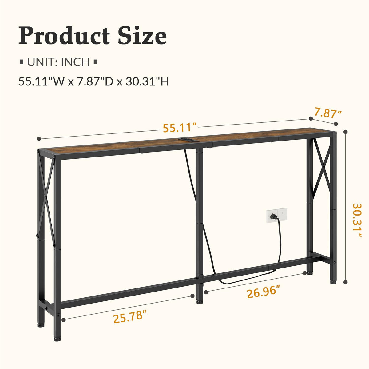 Narrow Console Table with Socket P245119