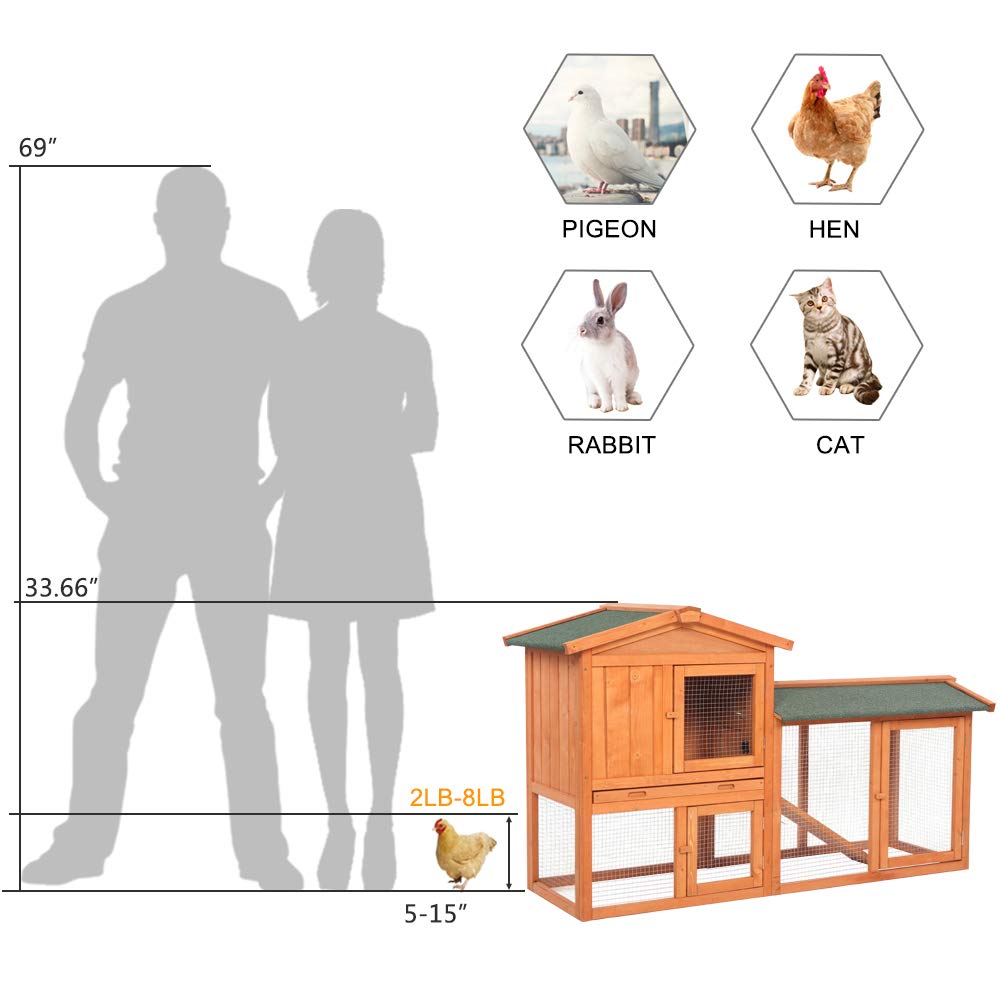 Wooden Chicken Coop with Waterproof Roof and Nesting Box P635653