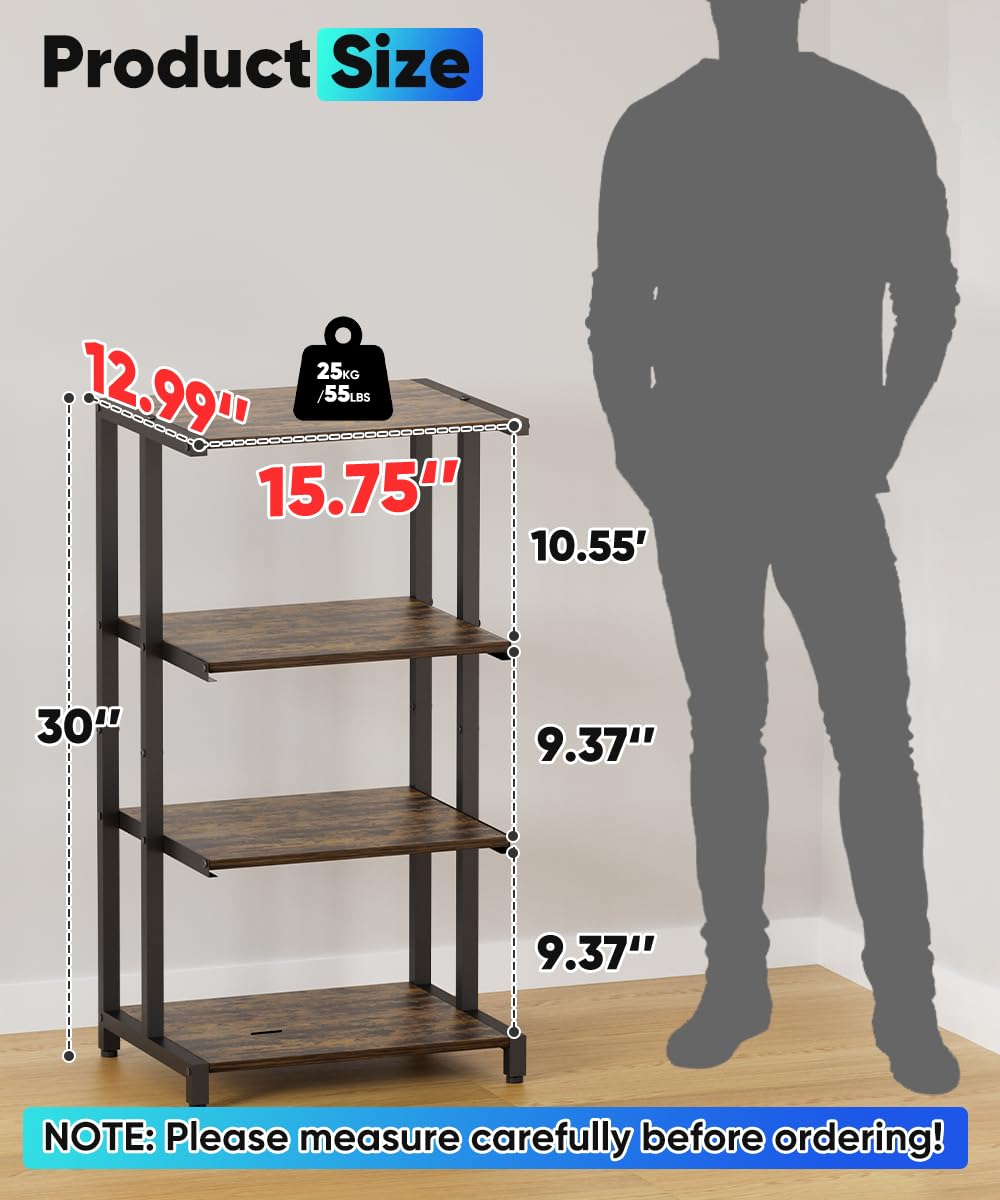 4-Tier Black Wooden Media Stand I9106