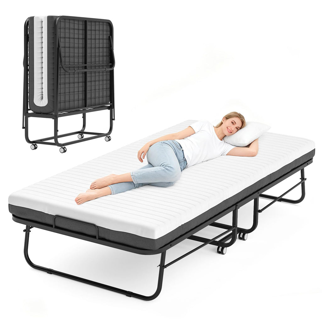 Folding Bed with Memory Foam Mattress M93496
