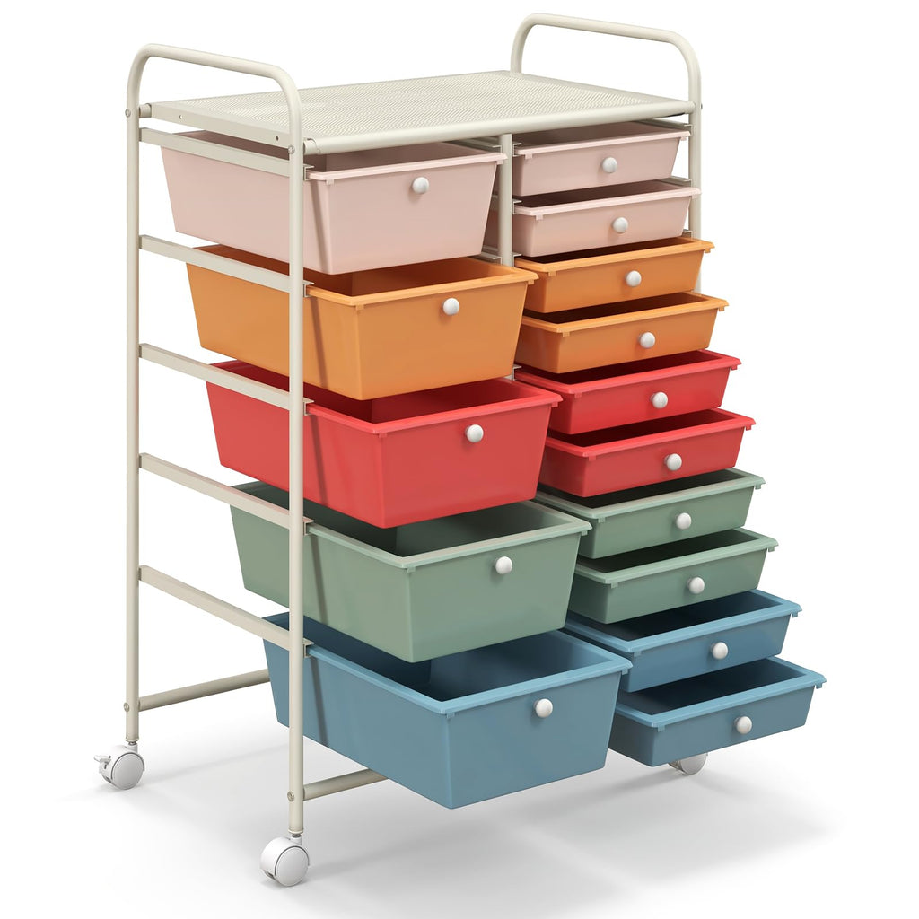 15 Drawer Rolling Storage Cart with Removable Drawers V15139