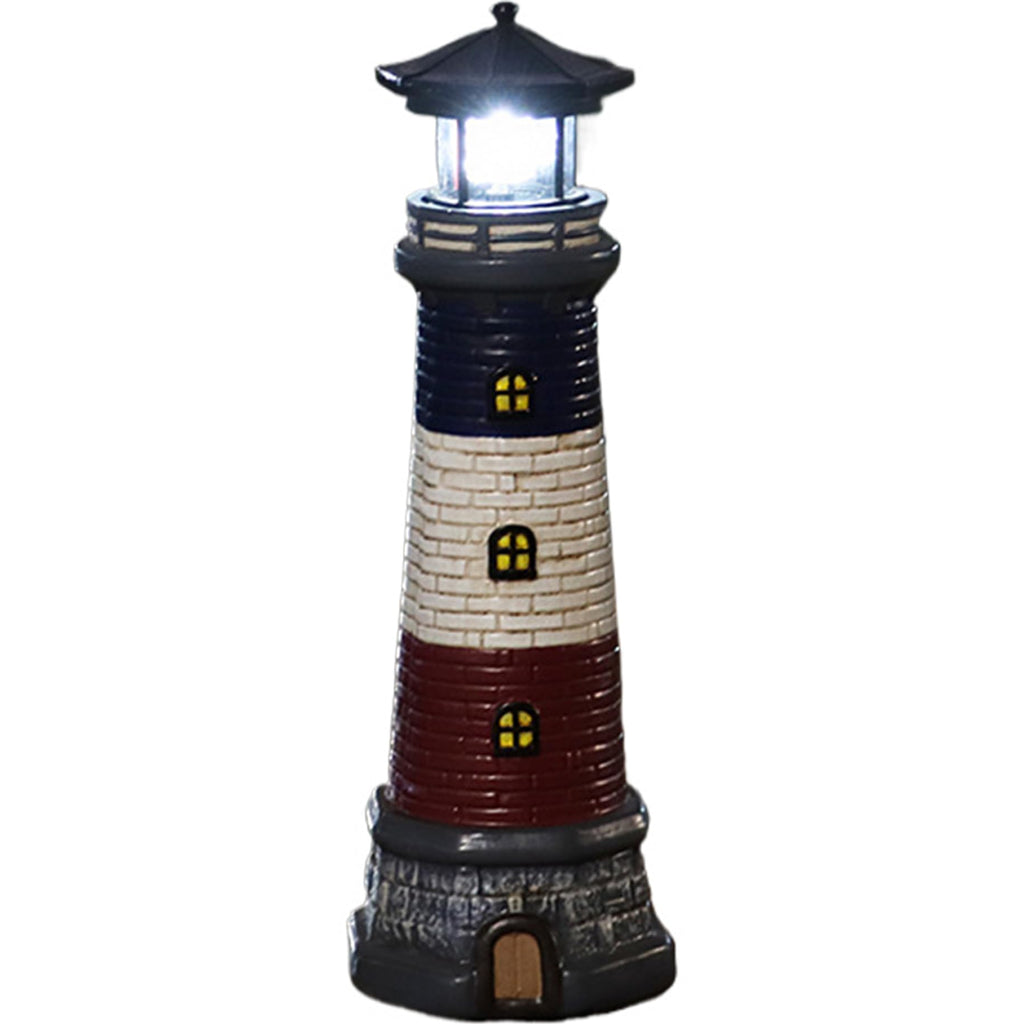 15" Tall Waterproof Resin Lighthouse Lamp with 360° Rotating LED Q994