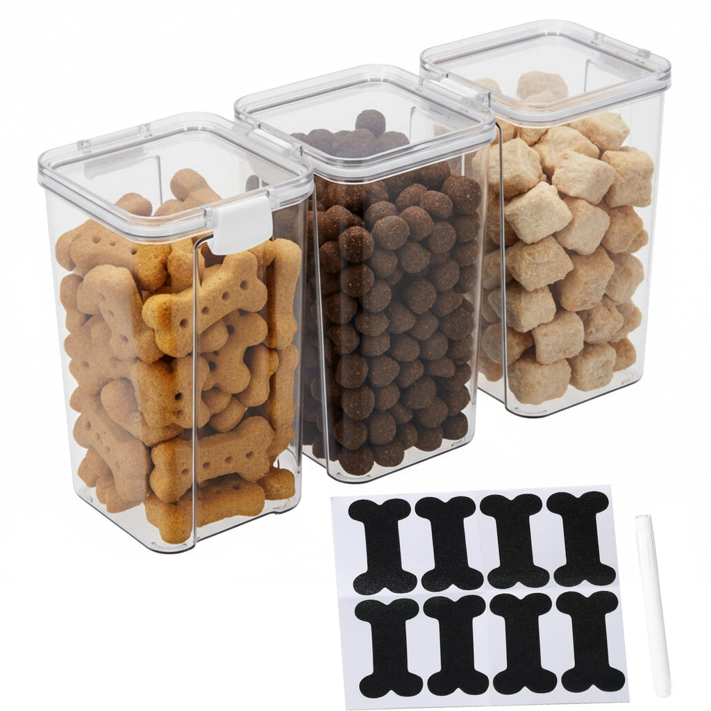 3 Pack Airtight Pet Food Storage Containers with Locking Clips E391423