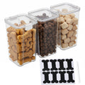 3 Pack Airtight Pet Food Storage Containers with Locking Clips E391423