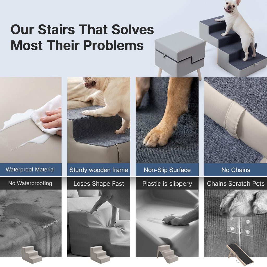 2-in-1 Foldable Dog Stairs & Ottoman L111
