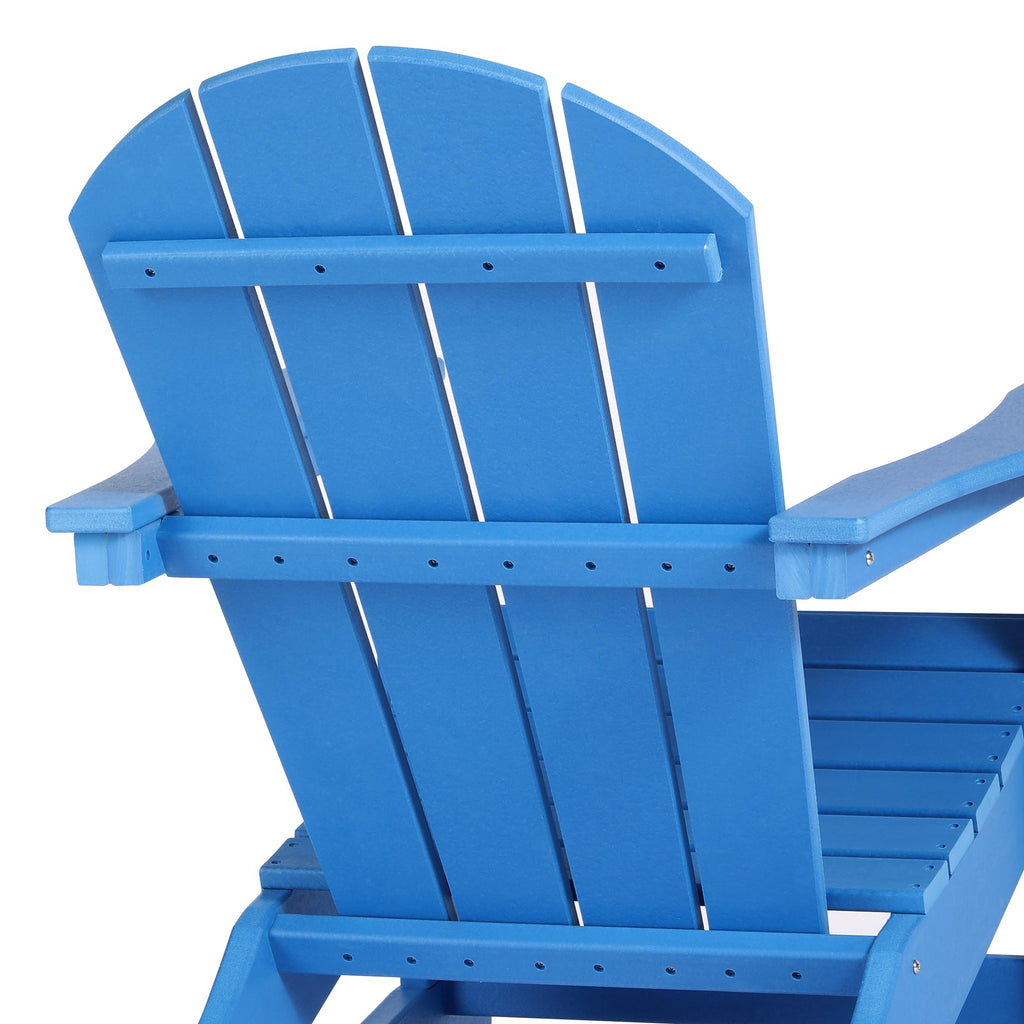 HDPE Outdoor Rocking Adirondack Chair Set of 2, Pacific Blue Q736