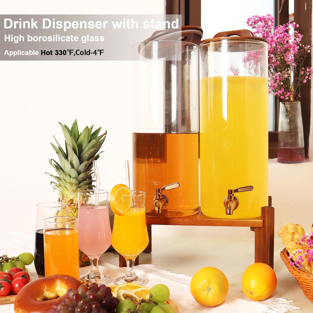 2.2 Gallon Glass Drink Dispenser with Stand L217
