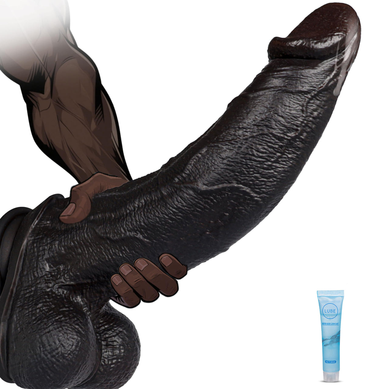 Black Realistic Silicone Dildo with Suction Cup T2831