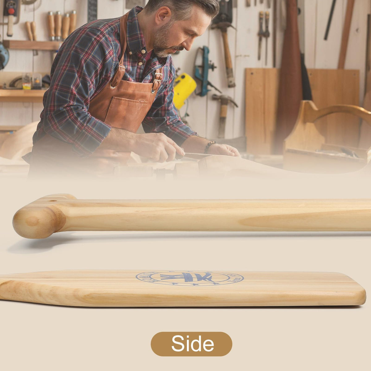 4 ft Wooden Canoe Paddles with Ergonomic Grip P1106