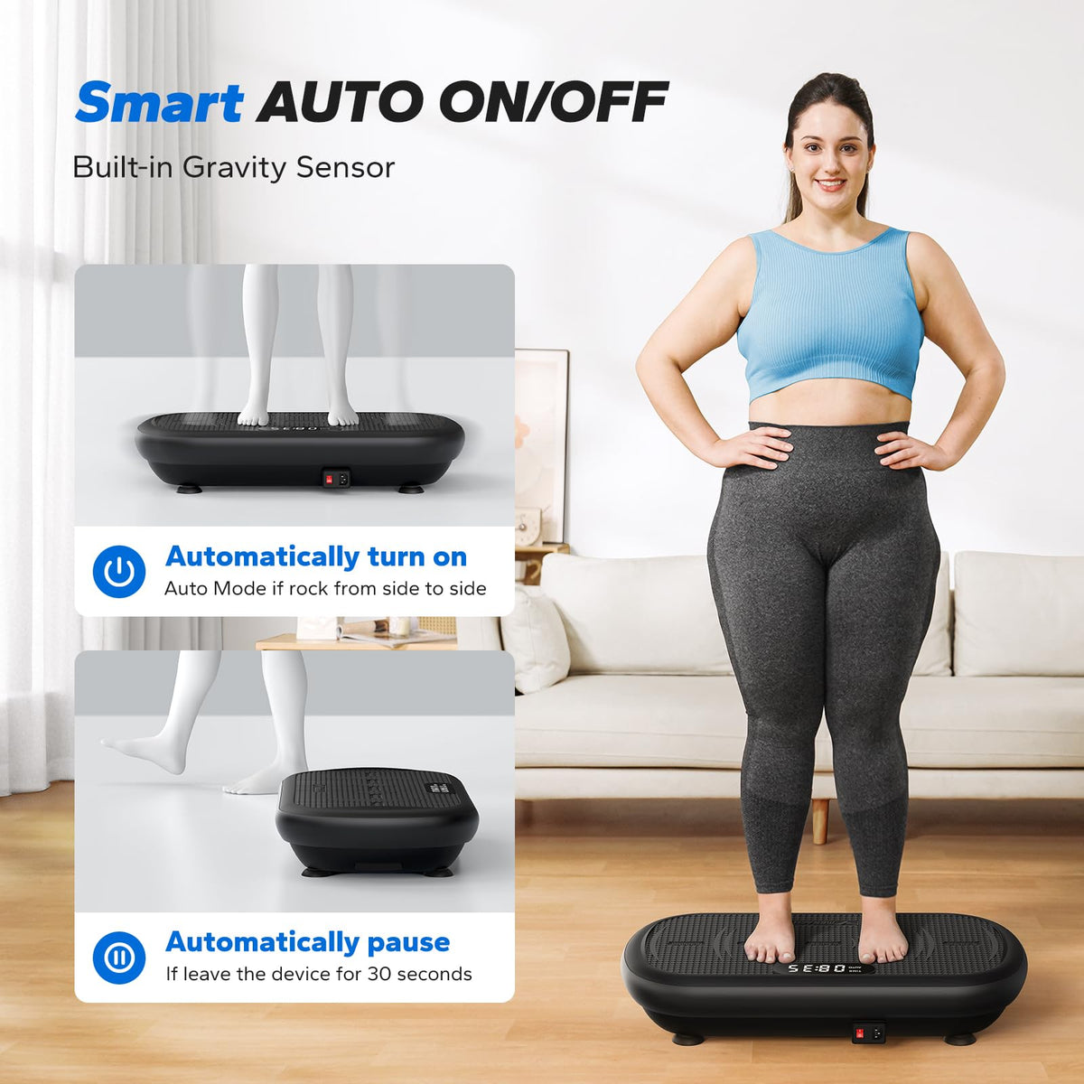 Vibration Plate Exercise Machine with 440lbs Capacity E3881