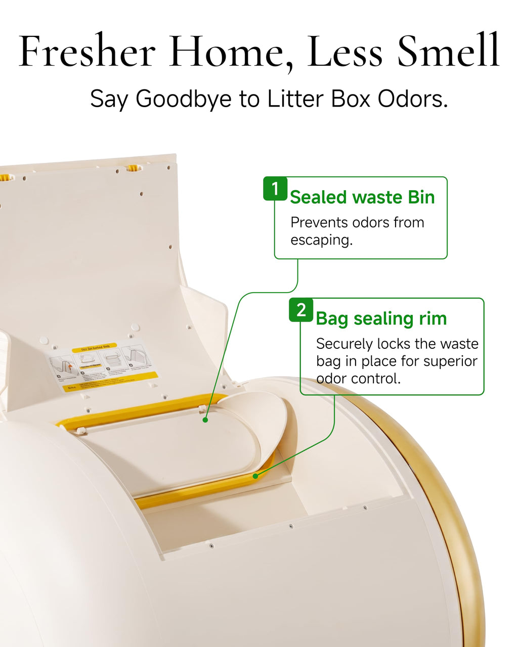 Automatic Self Cleaning Litter Box with Night Light P8149