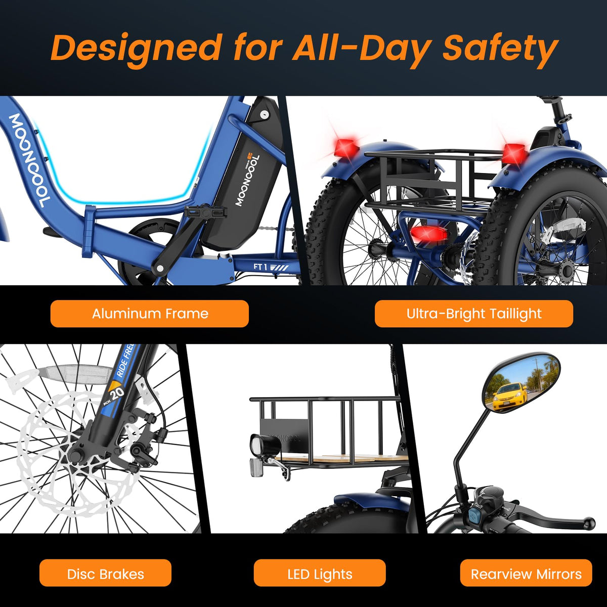 Electric Tricycle for Adults 500W 20" Fat Tire M753503